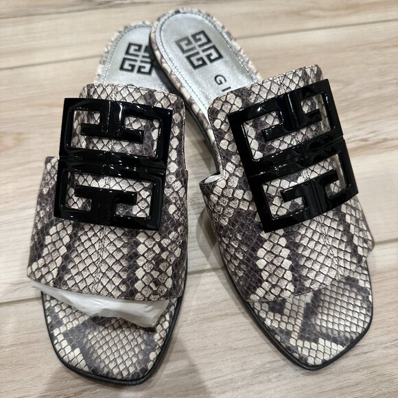 Givenchy 4G Python Flat Sandals - Picture 1 of 13